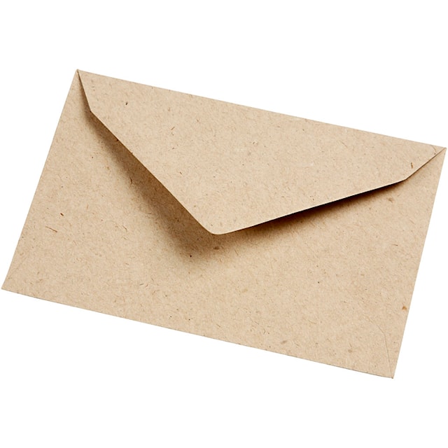 Tuotekuva 2 - Kierrätetty kirjekuori, kirjekuoren koko 7,8x11,5 cm, 120 g, luonnonrusk., 50 kpl/ 1 pkt