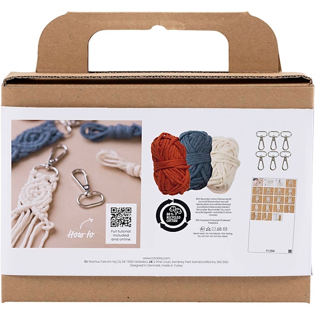 Tuotekuva 2 - Askartelusetti Mini Macramé, Avaimenperät, 1 pkk/ 1 pkt