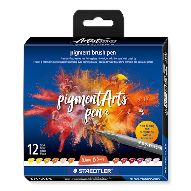Sivellinkynä Pigmentti Lämpimät värit 12-pack Staedtler