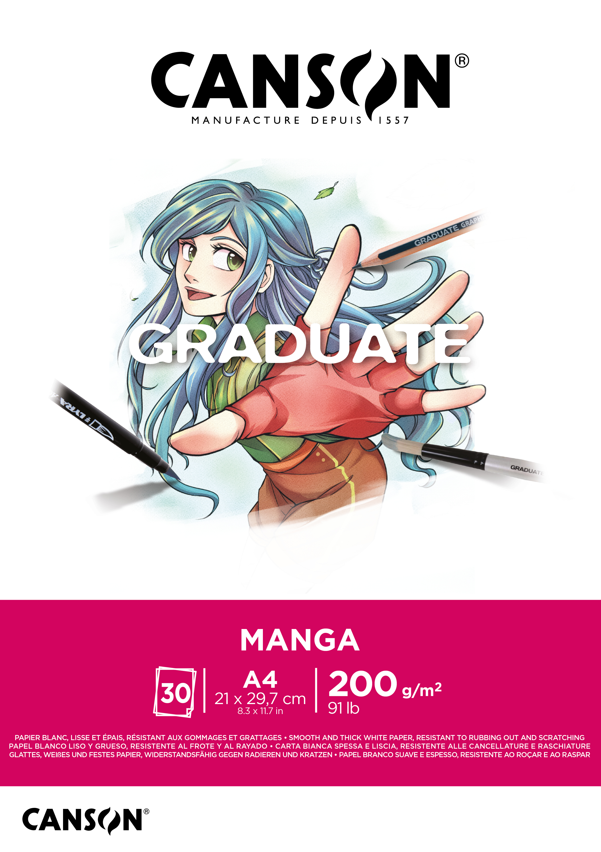 Skissblock Manga A4 200g 30 ark Lyra Graduate