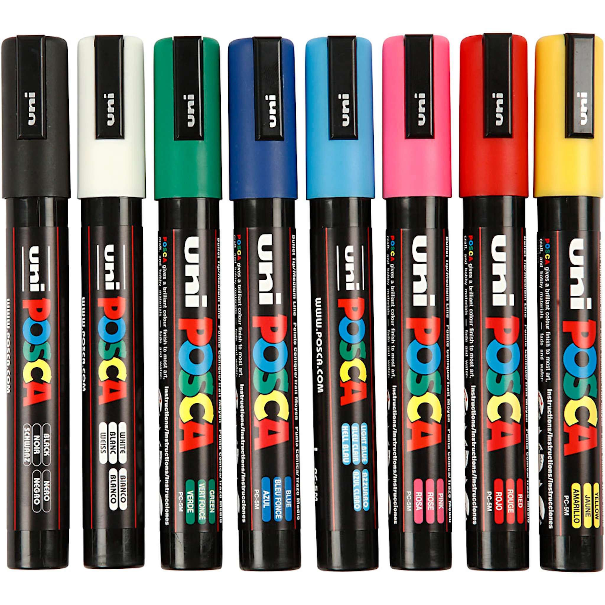 Tuotekuva ille Posca-tussisetti Sekoitettuja värejä, PC-5M-kärki 2,5 mm 8 kpl