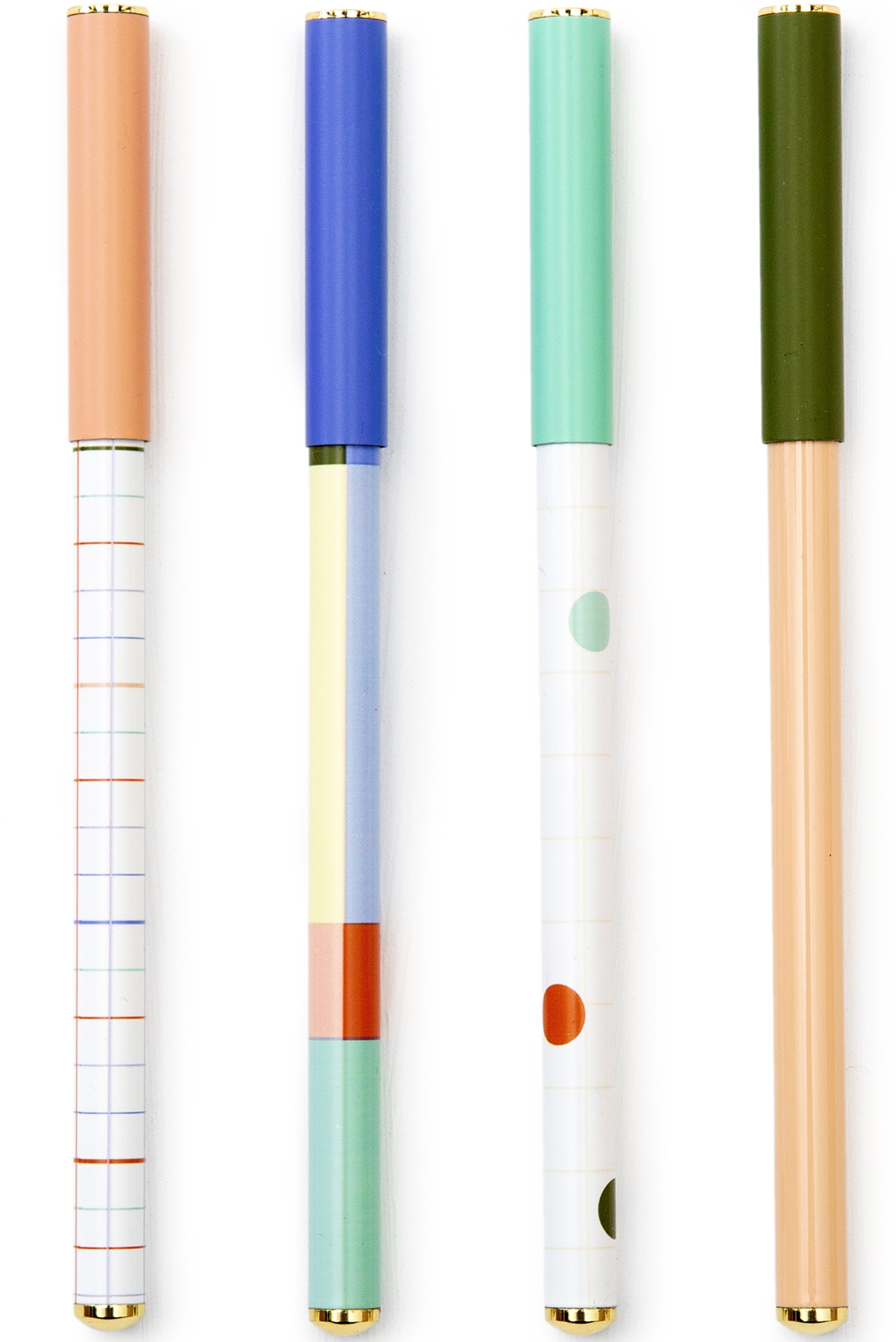 Kulspetspenna grafiska mönster 4-pack Inkerie