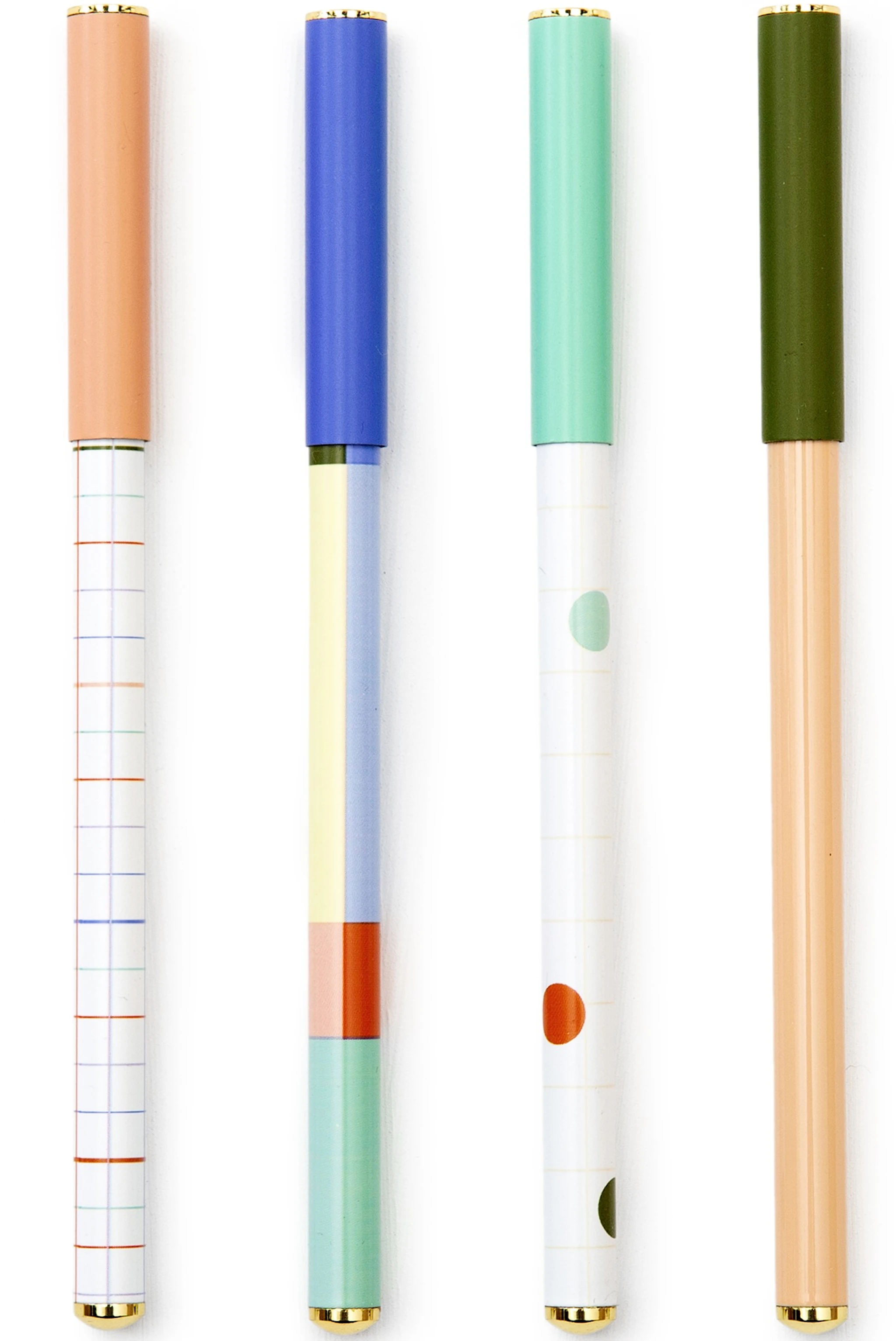 Produktbild för Kulspetspenna grafiska mönster 4-pack Inkerie
