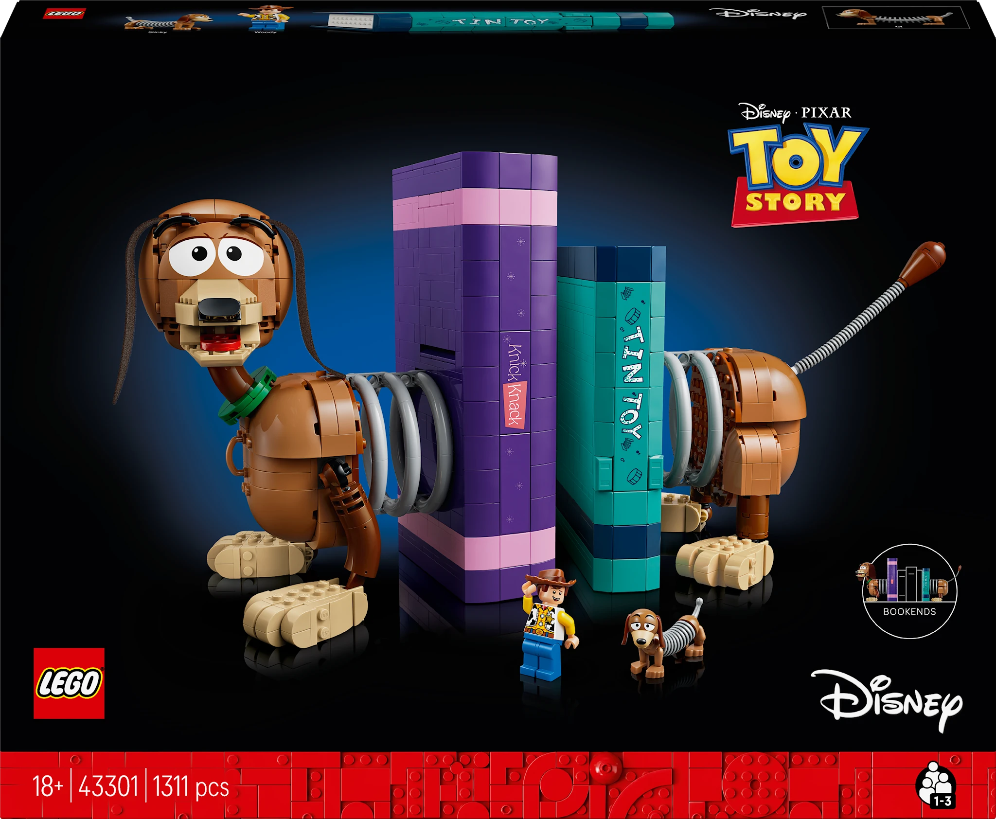 Tuotekuva ille Toy Story -kirjatuki ja Slinky-koira LEGO Disney Pixar (43301)