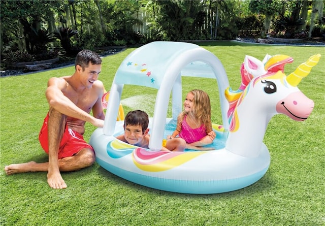 Produktbild 2 för Unicorn Enhörning Barnpool Spraypool Intex