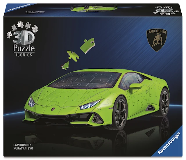 Iconic Lamborghini Huracán EVO-Verde 3D-Pussel 108 Bitar, Ravensburger