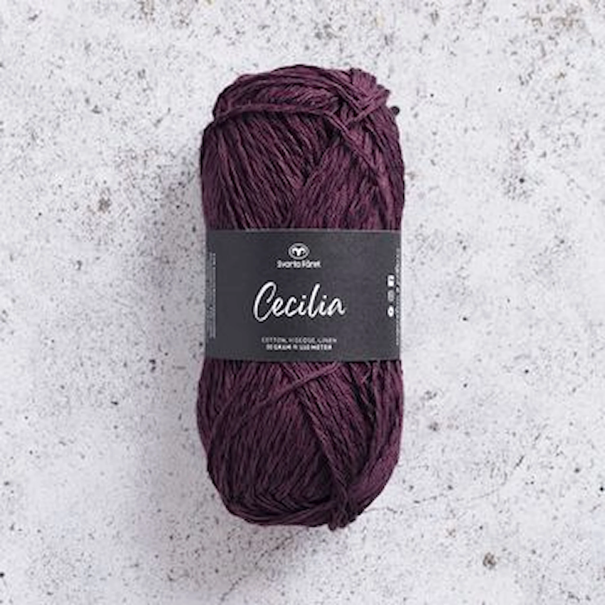 Produktbild för Cecilia Garn Lin- och bomullsmix 50 g Svarta Fåret