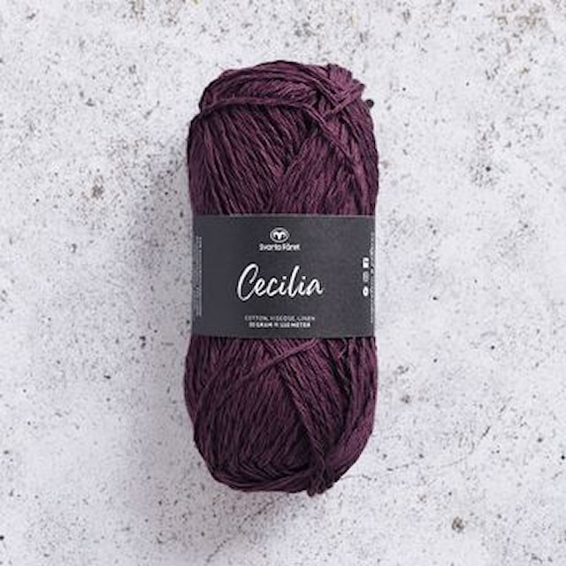 Cecilia Garn Pellava- ja Puuvillasekoite 50 g Beet it 287 Svarta Fåret