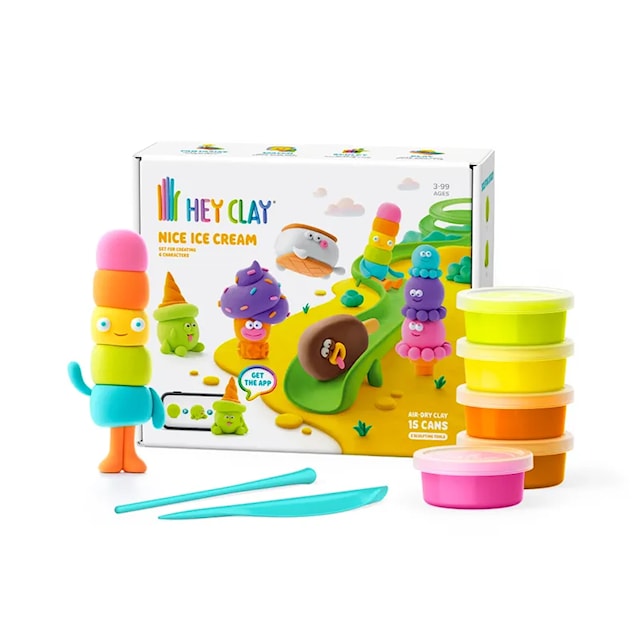 Produktbilde 3 for Lekeleire Bluey og Venner Lufttørkende 15 bokser 13 forskjellige farger Hey Clay