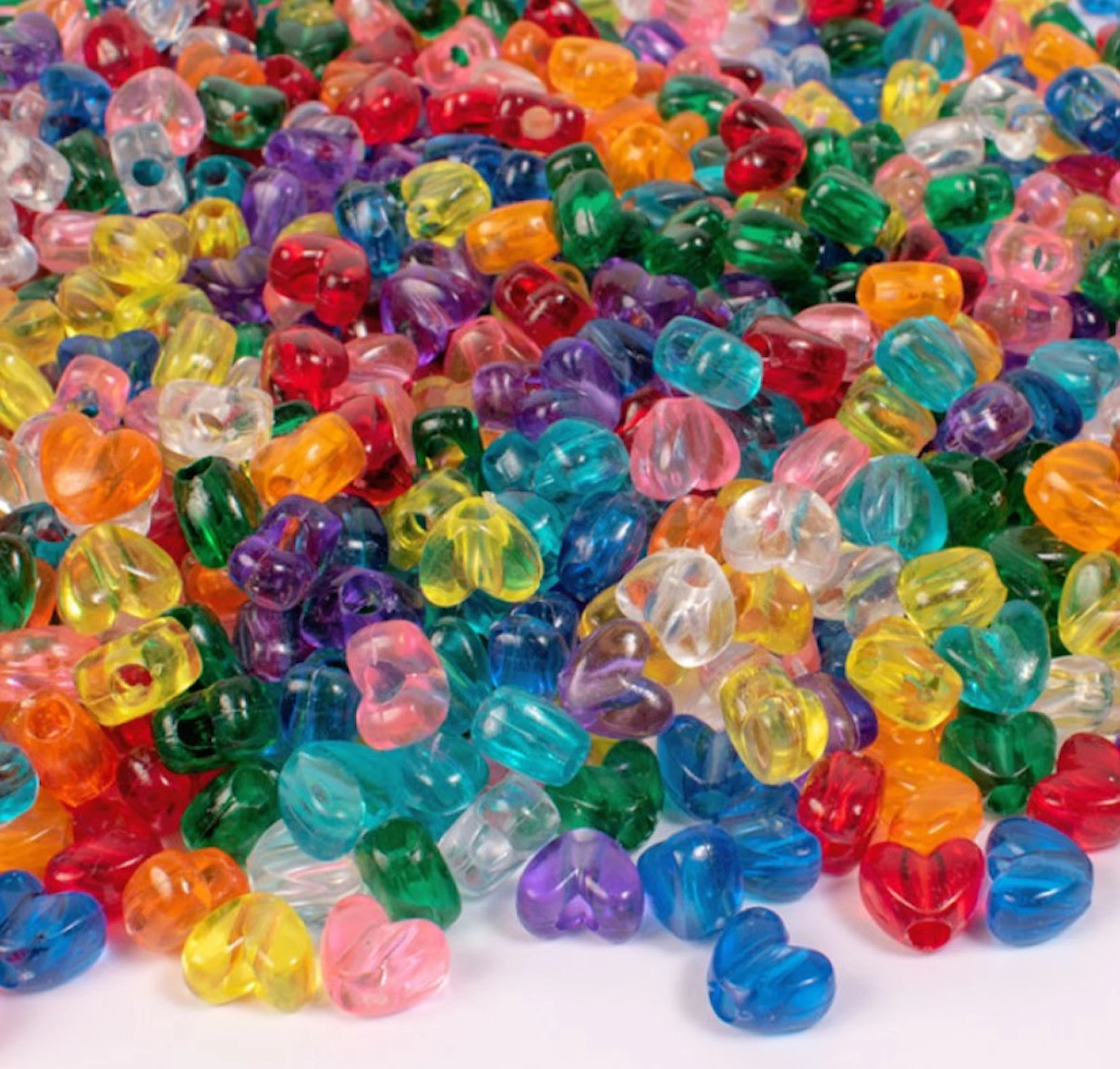 Produktbild för Pärlor Hjärtan 10x12mm ca 1000st Playbox
