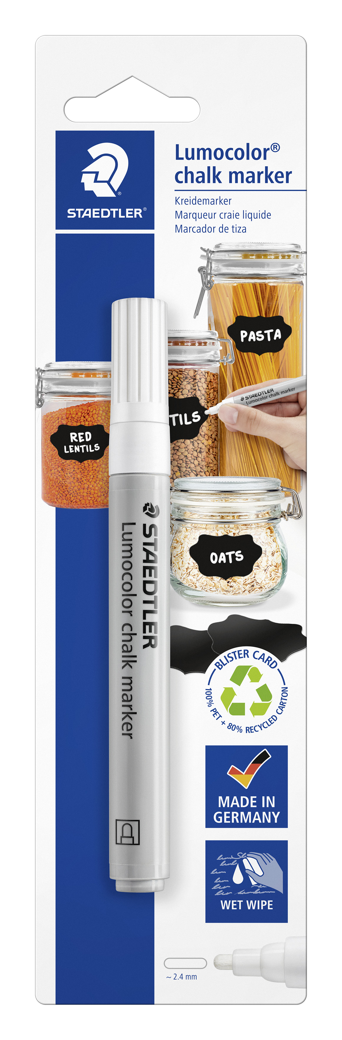 Chalk Marker Lumocolor 2,4 mm vit Staedtler