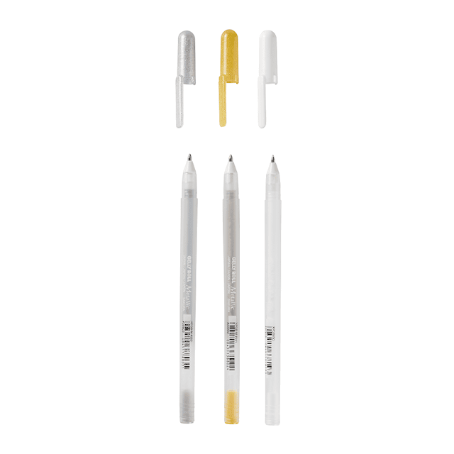 Produktbilde 2 for Sakura Gelly Roll Mixed Set 3 penner, Gull Sølv Hvit
