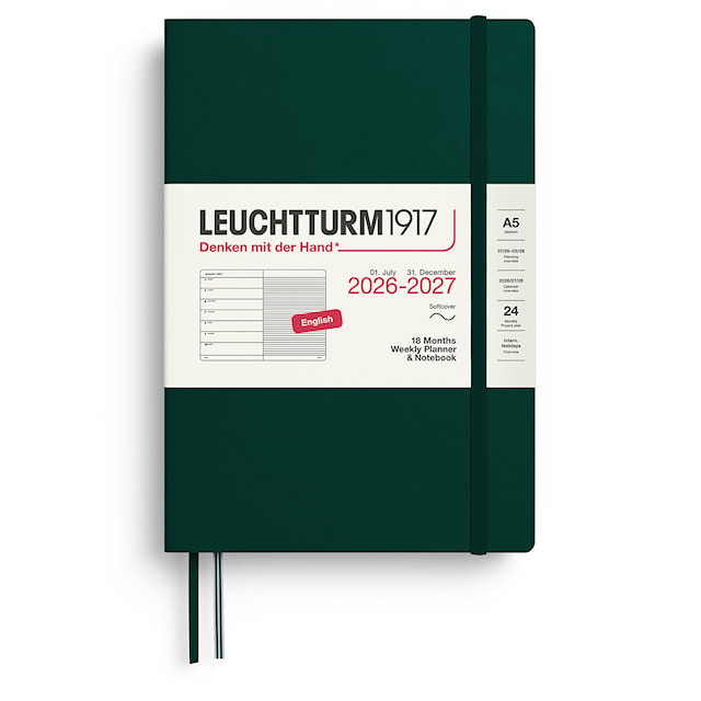 Produktbilde 1 for Weekly Planner & Notebook 18m 26-27 A5 Soft Forest Green Leuchtturm1917