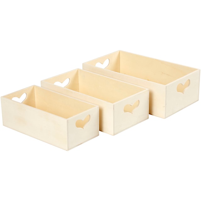 Produktbilde 2 for Kasser, H: 6,3+5,8+5,5 cm, L: 20,5+18+15,8 cm, B: 11,5+9,8+7,8 cm, 3 stk./ 1 sett