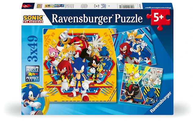 Palapelit Sonic Core 3x49 palaa, Ravensburger
