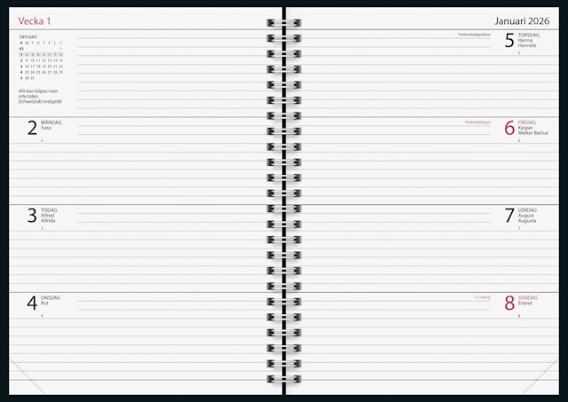 Produktbild 2 för Kalender Dagbok Monstera 2026 Almanacksförlaget