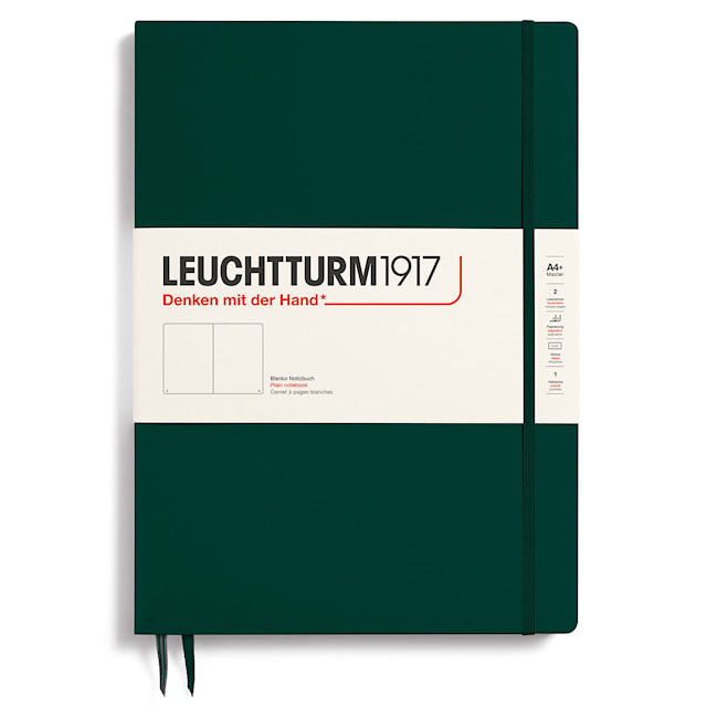 Tuotekuva 1 - Muistikirja A4+ Slim Viivaton Metsänvihreä Leuchtturm1917