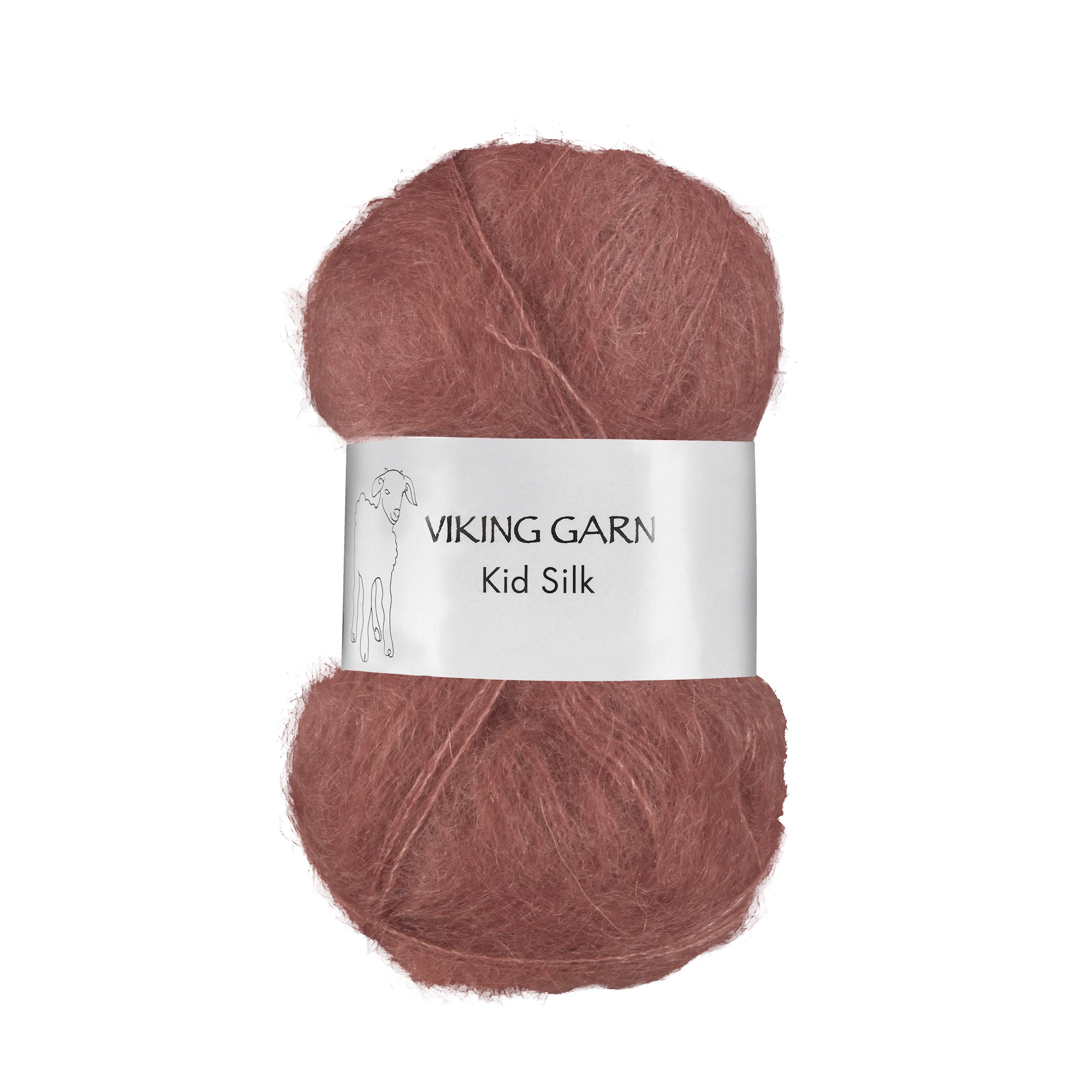 Produktbild för Kid/Silk Garn 25 g Ljus Burgunder 370 Viking Garn