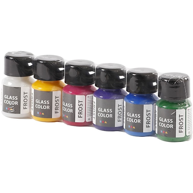 Produktbilde 2 for Glass Color Frost, ass. farger, 6x30 ml/ 1 pk.