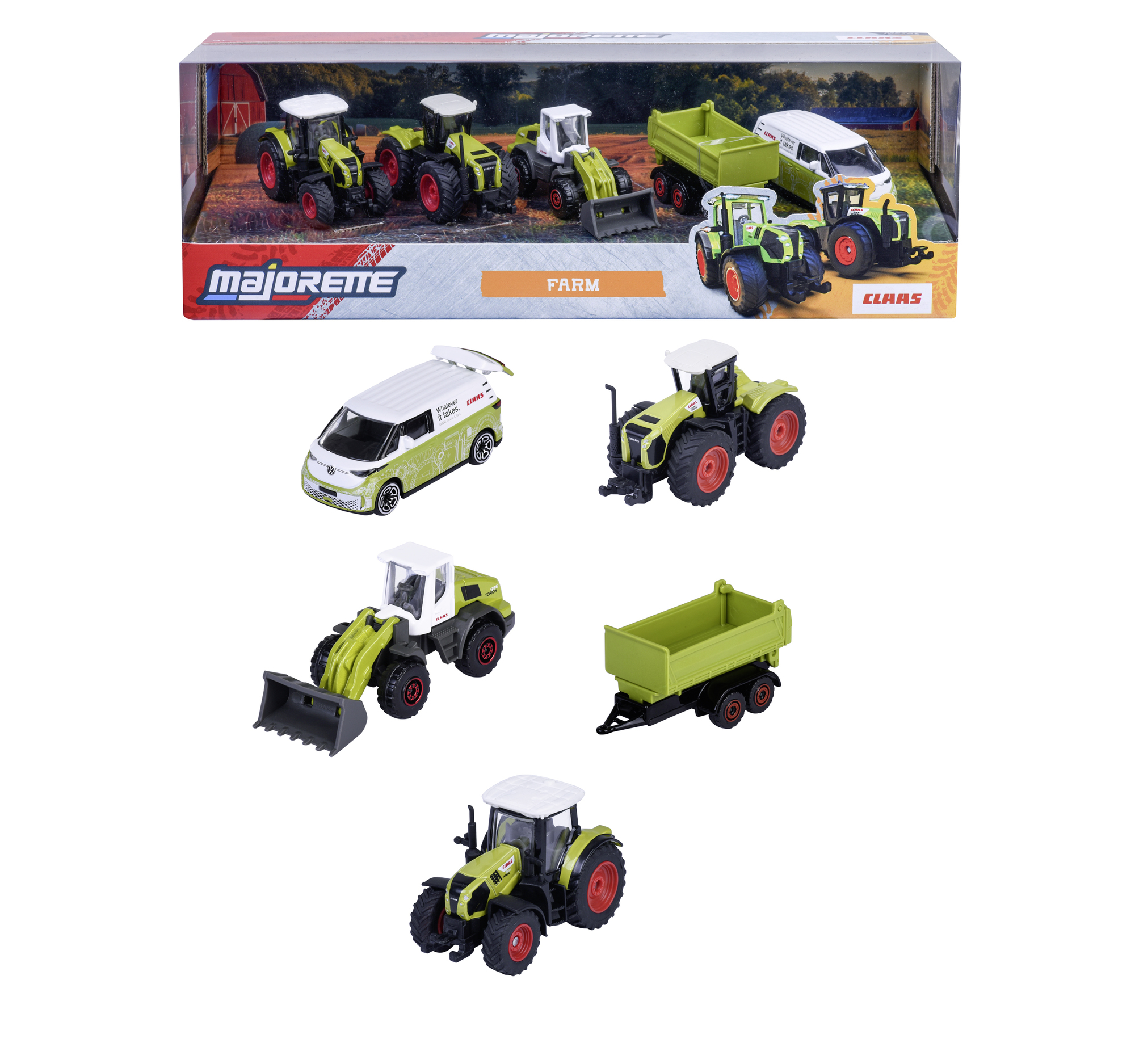 Majorette Claas Jordbruk Fordon 5-pack Presentförpackning