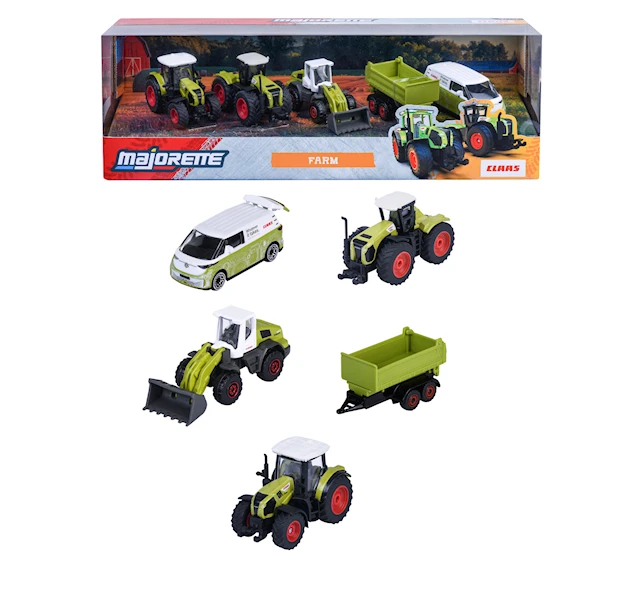 Majorette Claas Maatilan Ajoneuvot 5-Pack Lahjapakkaus