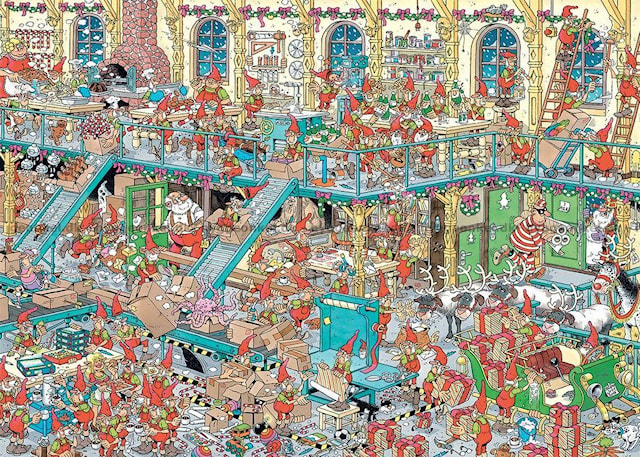 Produktbild 2 för Jan van Haasteren Pussel Santa´s Factory 1000 bitar