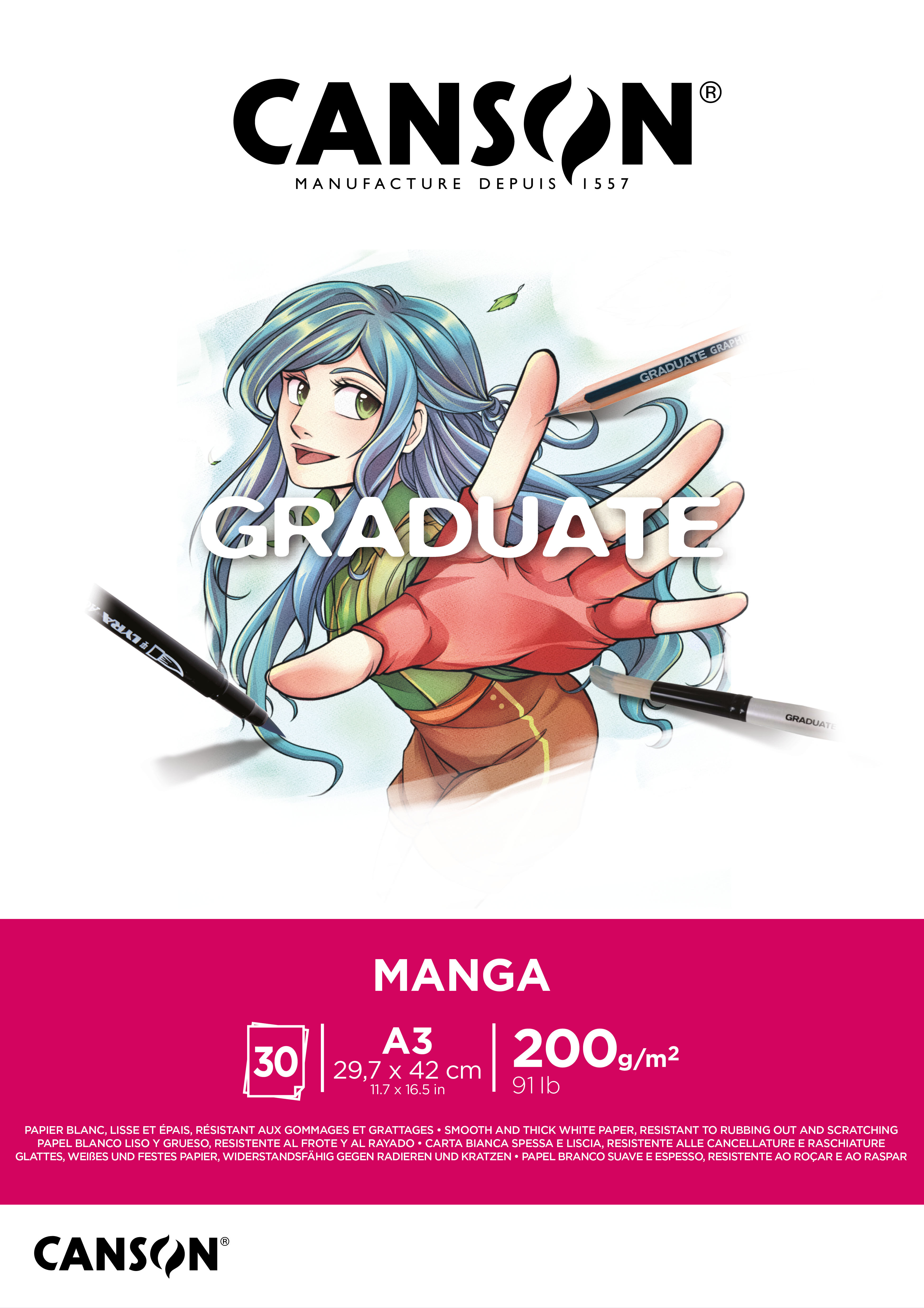 Skissblock Manga A3 200g 30 ark Lyra Graduate