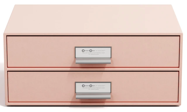 Kirjoituslipasto Birger 2 laatikolla A4 Dusty Pink Bigso Box of Sweden