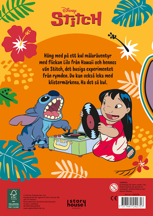 Produktbild 3 för Målarbok Stitch med klistermärken Kärnan