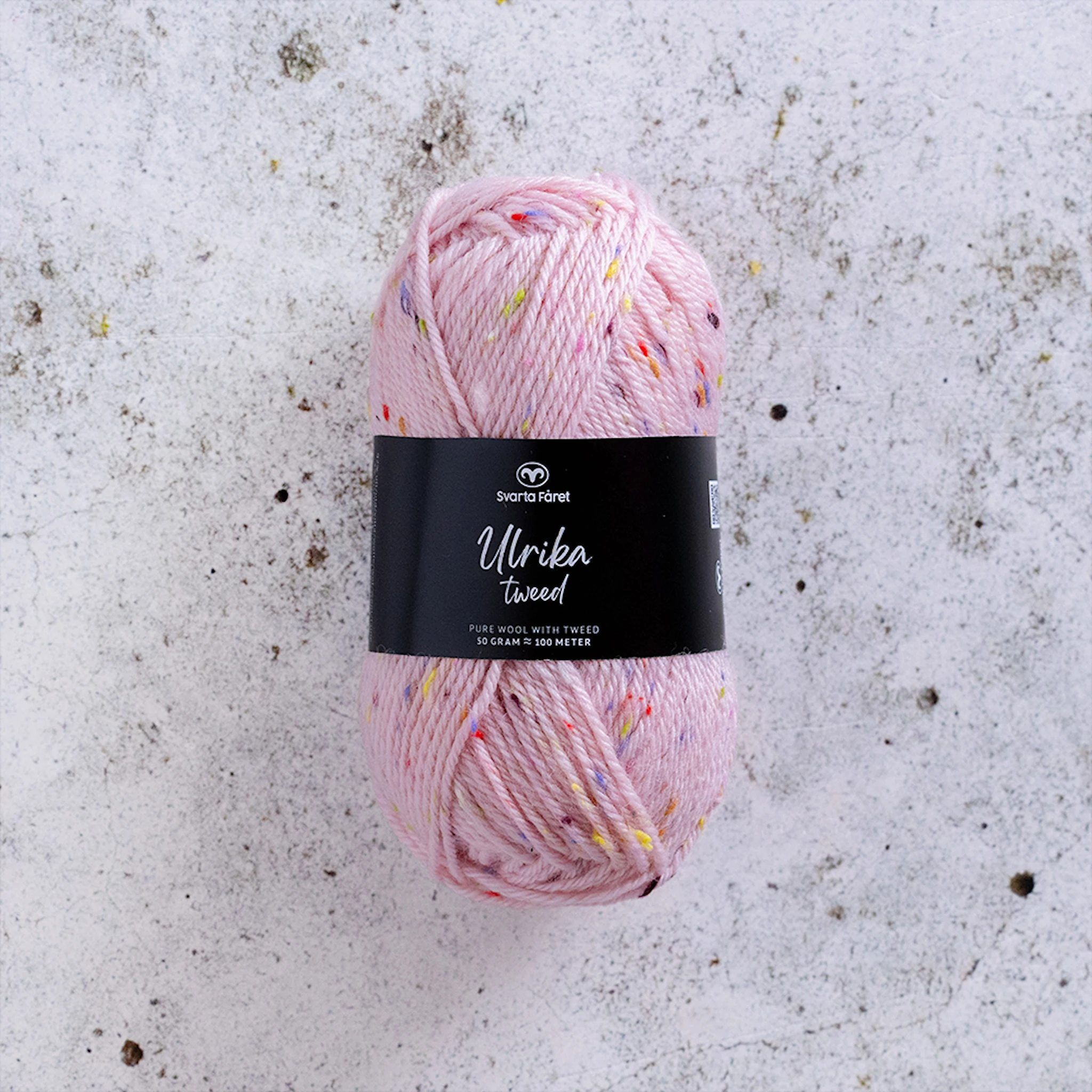 Produktbild för Ulrika Tweed Ullmix 50 g Pink Salt 003 Svarta Fåret