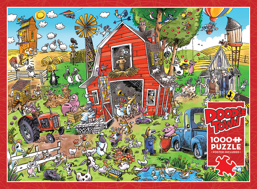 Palapelit DoodleTown: Farmyard Folly 1000 palaa, Cobble Hill
