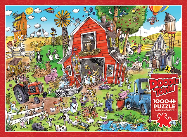 Palapelit DoodleTown: Farmyard Folly 1000 palaa, Cobble Hill