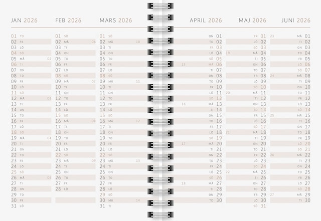 Produktbild 3 för Kalender 2026 A6 Pastel Marble Almanacksförlaget