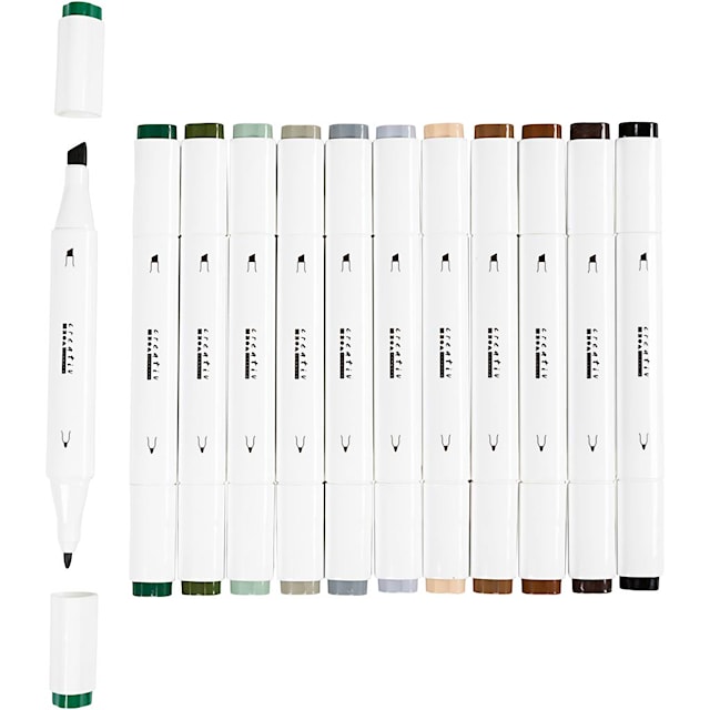 Produktbild 7 för Markers Illustration Naturliga färger 12-pack Creativ Company