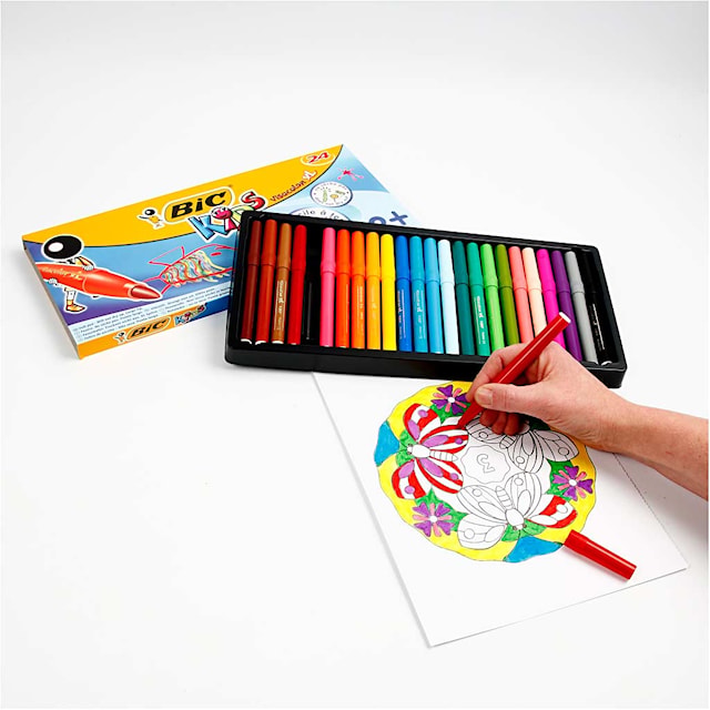 Tuotekuva 2 - BIC Visa Color-tussi, paksuus 3 mm, värilajitelma, 24 kpl/ 1 pkt