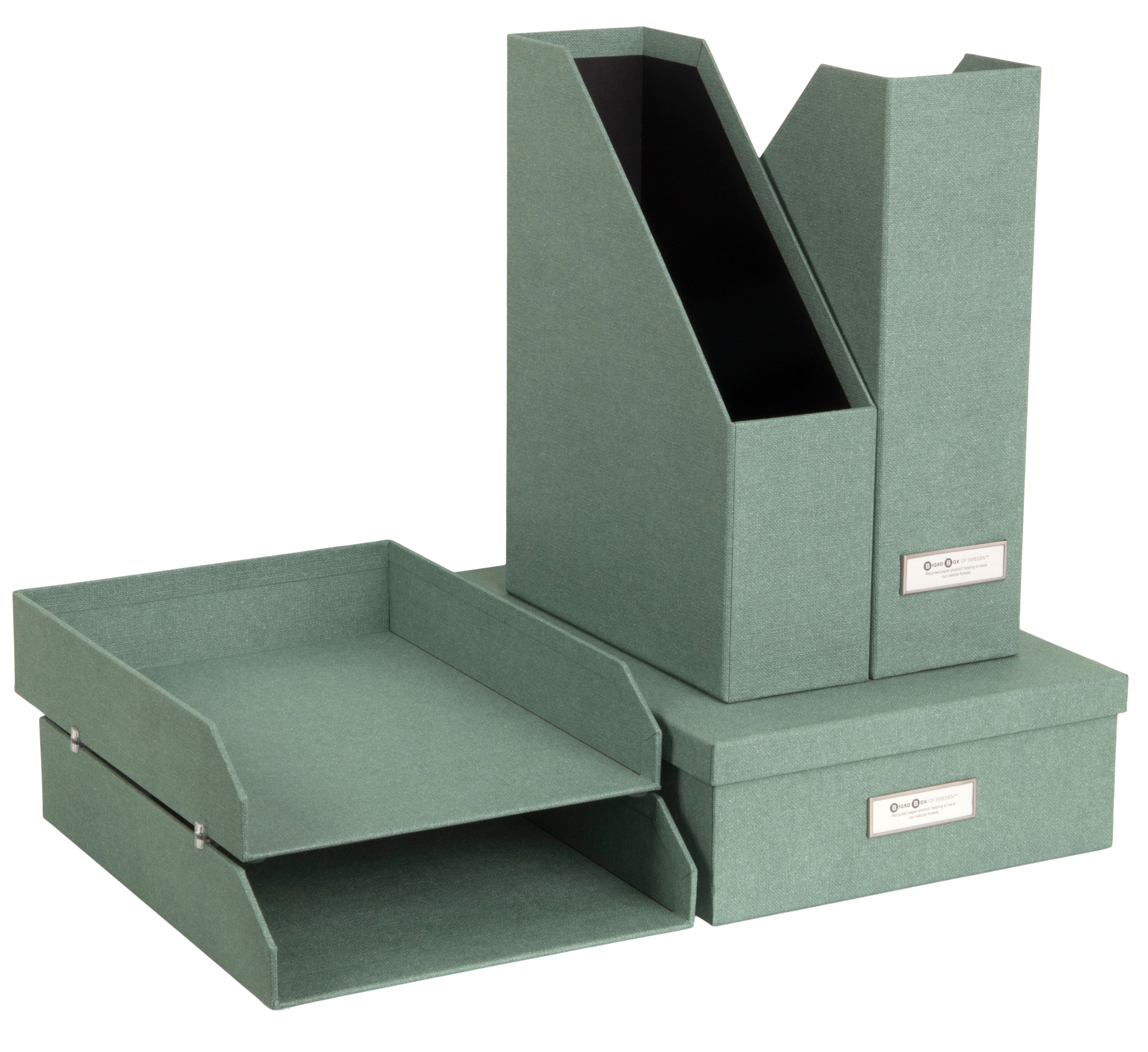 Stort förvaringsset för Kontoret Soft Teal 5 delar Bigso Box of Sweden