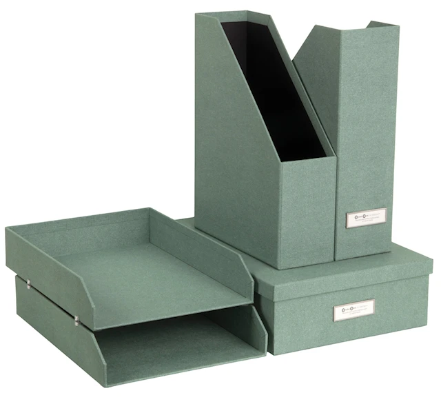 Stort förvaringsset för Kontoret Soft Teal 5 delar Bigso Box of Sweden