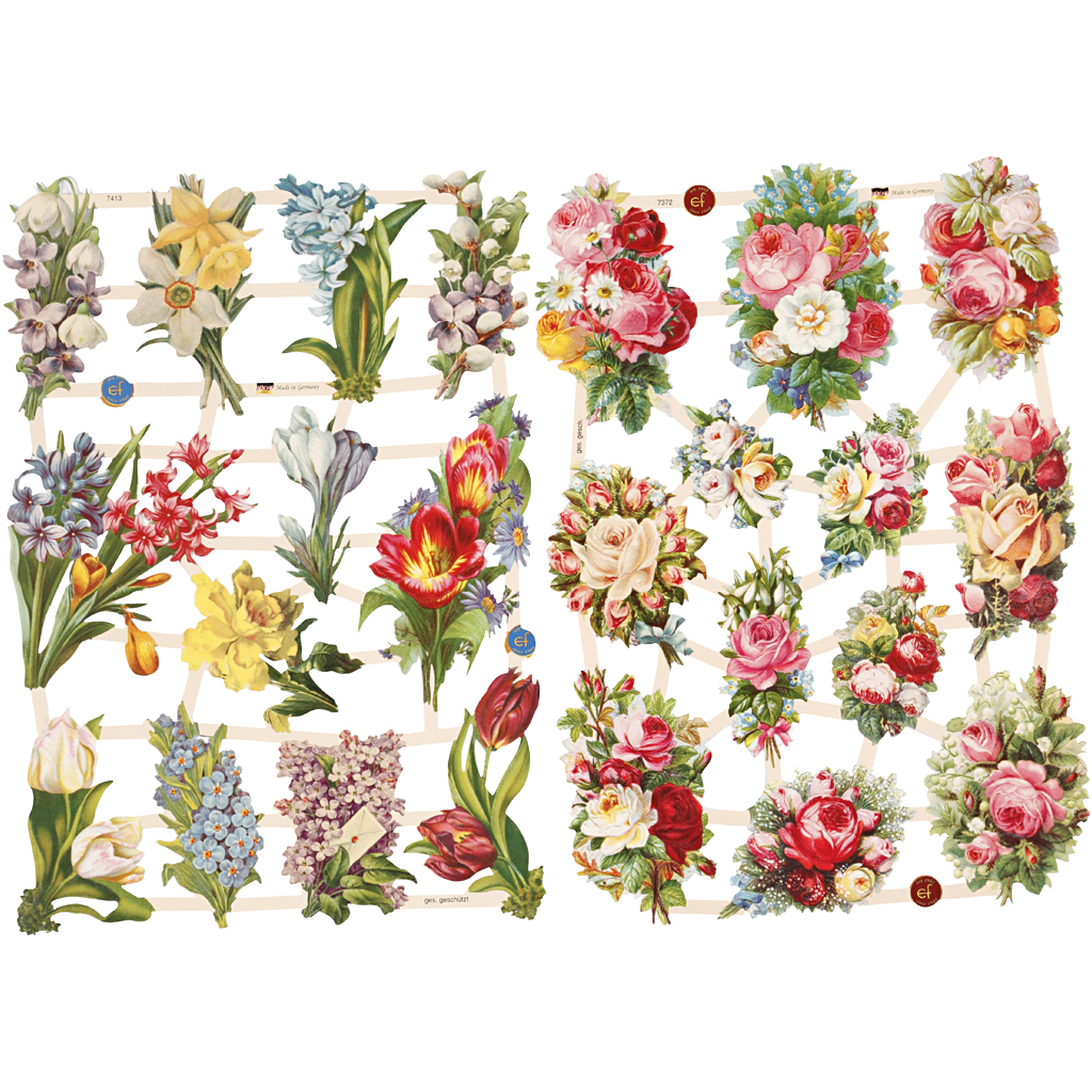 Bokmärken Vårblommor 16,5 x 23,5 cm 2ark