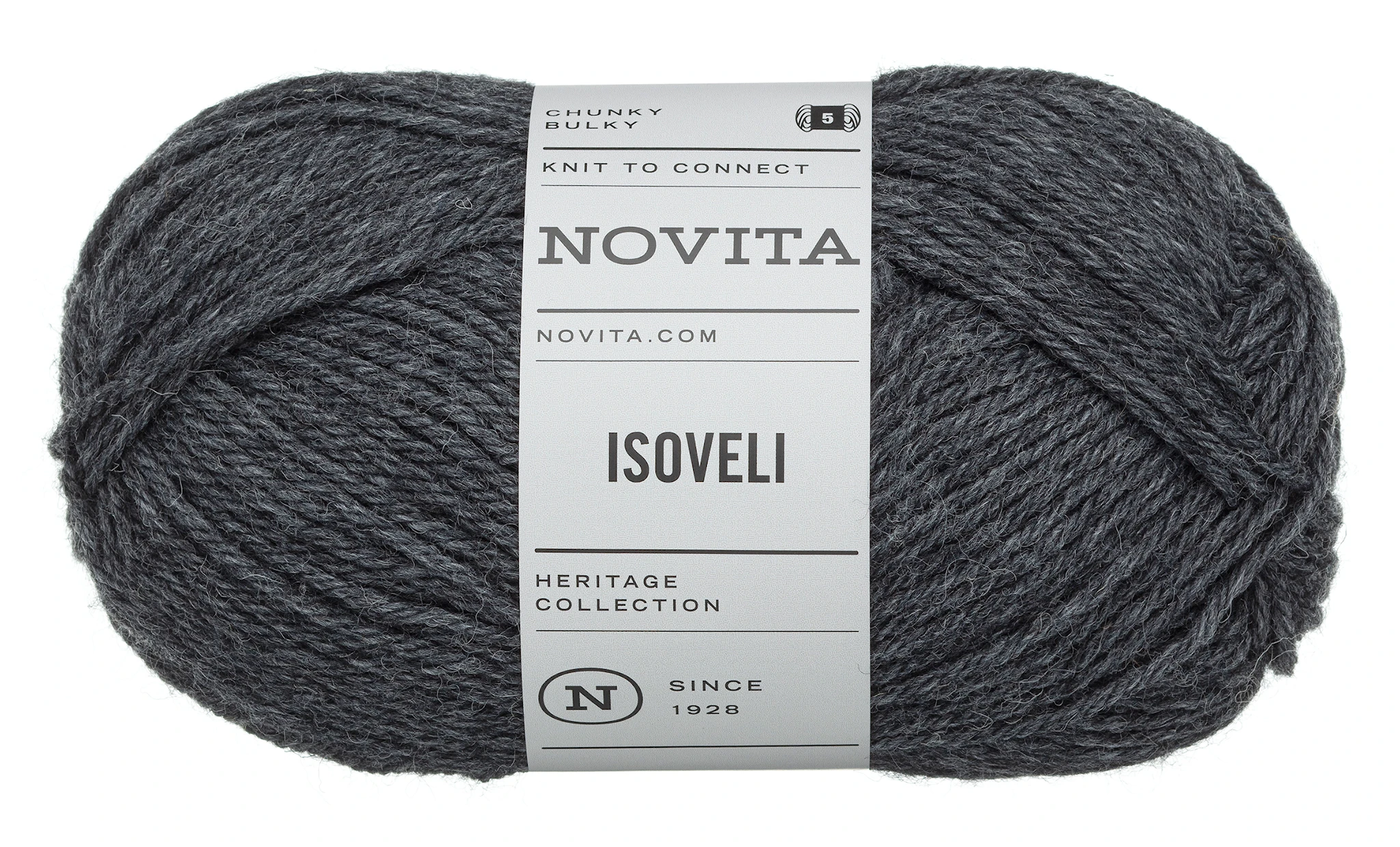 Produktbild för Isoveli Garn Ullmix 100 g Grafit grå 044 Novita