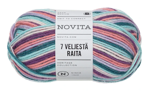7 Bröder Raita Garn Ullmix 100 g Pastellbåge 977 Novita