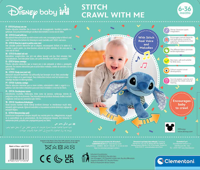 Produktbilde 4 for Disney Baby Stitch Lær å Krype Clementoni