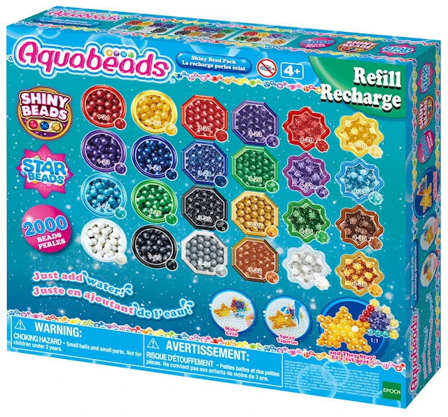 Täyttöpakkaus kimallehelmiä 2000 kpl Aquabeads