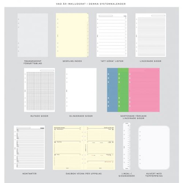 Tuotekuva 4 - Systemikalenteri A5 Domino Soft Meriheinä Filofax