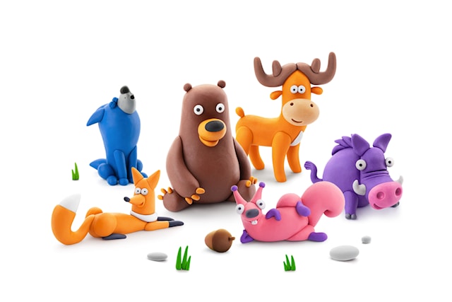 Produktbild 2 för Modellera Skogens Djur 15-pack lufttorkande Hey Clay
