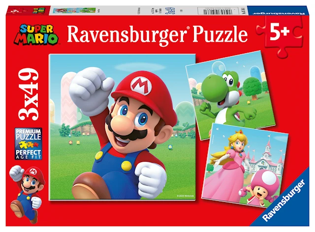 Super Mario Pussel 3x49 bitar Ravensburger