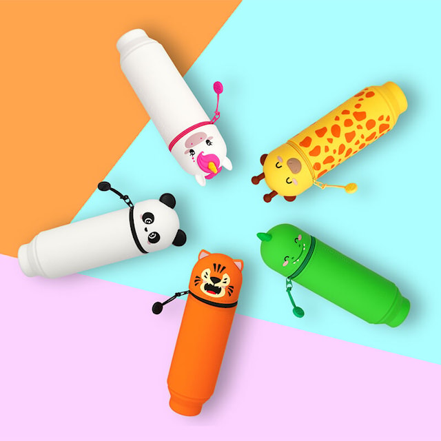 Tuotekuva 3 - Kynäkotelo Tiikeri Silikonista Vetoketjulla 18,5 cm Kawaii