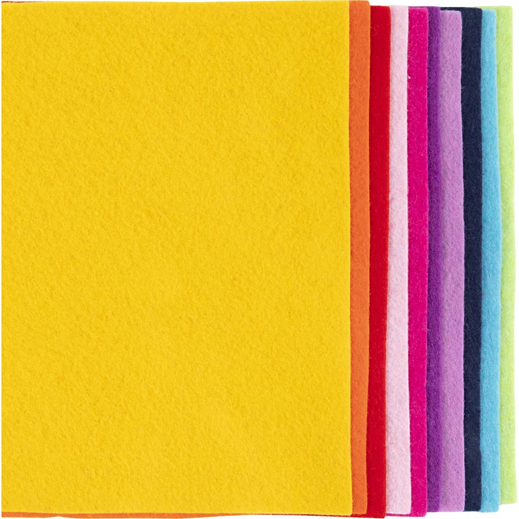 Hobbyfilt A4 Colorful tjocklek 2mm 10 ark