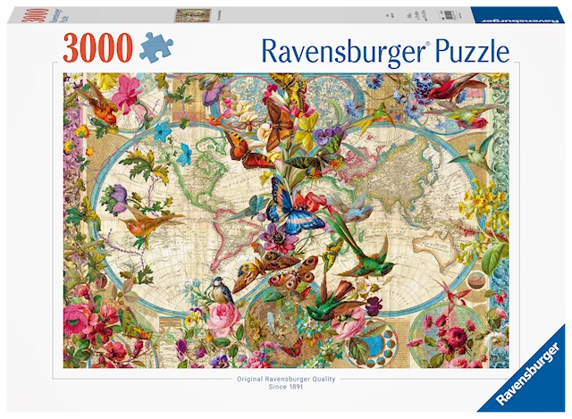 Flora & Fauna World Map Palapelit 3000 palaa Ravensburger