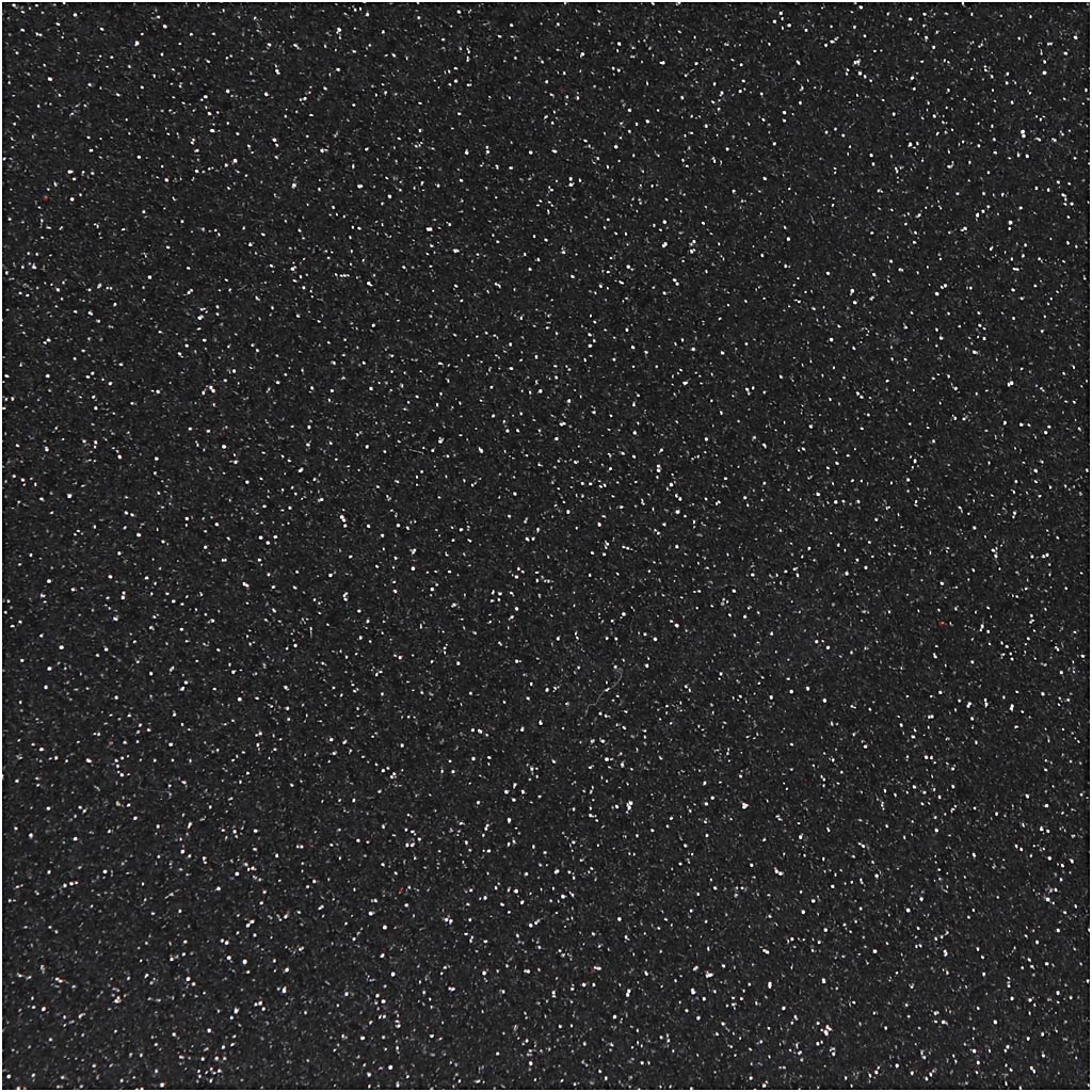 Stryktyg Iron-on A5 Svart Glitter 1 ark