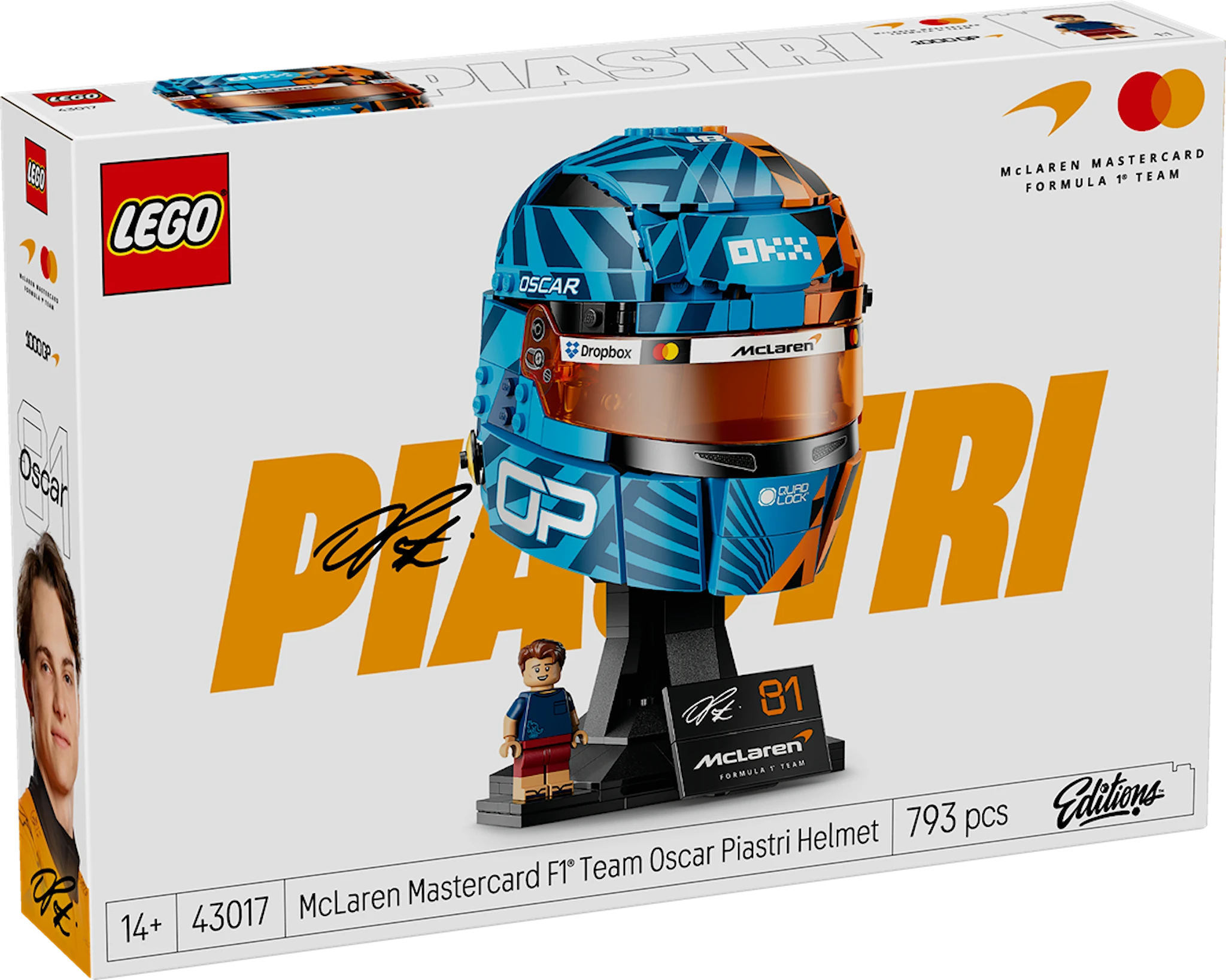 Tuotekuva ille McLaren Mastercard F1® Team ‑kypärä – Oscar Piastri LEGO® Editions (43017)